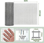 Amagabeli Hardware Cloth 1/2 inch 48 in x 50 ft True 19 Gauge Chicken Wire Double Galvanized Welded Wire Fencing Mesh Roll Garden Plant Support Poultry Netting Rabbit Cage Snake Gopher Fence