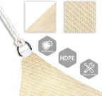 Patio Paradise 9' x 9' x 9' Sun Shade Sail Triangle Canopy Shade Cloth Fabric Sunlight Block Patio Pergola Cover HDPE Deck Awning for Outdoor Backyard Roof Shading, Beige