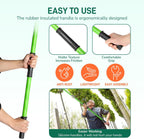 VINGLI 26FT Manual Pole Saw for Tree Trimming, Extendable Tree Pruner, Sharp Steel Blade and Scissors, High Tree Branch Cutter with Lightweight 8 Fiberglass Long Handles, for Pruning Palms and Shrubs