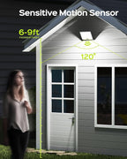 JACKYLED Motion Solar Lights Outdoor, 113 LED Cool White Bright Solar Flood Lights Waterproof, Dusk to Dawn Outdoor Solar Powered Security Lights for Fence Porch Patio Yard Garage, 2 Pack