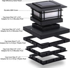 Dynaming 8 Pack Solar Post Cap Lights Outdoor with Flickering Flame Light, Fence Post Solar Lights Fit for 4x4 5x5 6x6 Vinyl/Wooden Posts, High Brightness SMD LED Lighting Decor for Garden Deck Patio