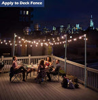 10FT String Light Poles for Outdoor, Heavy Duty Metal Lighting Stand Pole for Deck Fence Railing Backyard Patio Holiday Wedding Party Decorations 2 Pack
