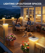 6 Pack 4x4 Solar Post Cap Lights, 3 Modes Fence Post Solar Lights | 40 LEDs Solar Post Lights Outdoor, Waterproof Deck Fence Post Lights Solar Powered for 3.5x3.5 Wooden Post 4x4 Vinyl Post