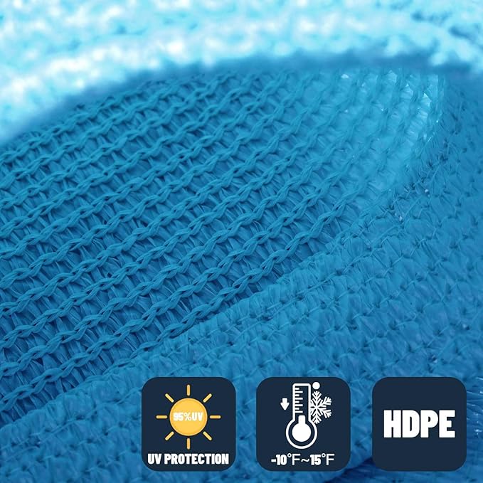 SUNNY GUARD Custom Size 14'x24' Turquoise Blue Sun Shade Sail Rectangle UV Block Shade for Backyard Yard Patio Deck Garden(Customized)