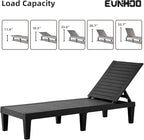 Chaise Lounge Outdoor,Adjustable Pool Lounge Chair with 5 Positions Backrest, Waterproof Sun Loungers for Garden Pool Beach Patio Deck Sunbathing.Black