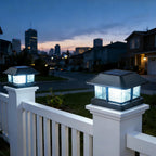 Dynaming 4x4 Solar Post Cap Lights Outdoor with 2 Color Modes, Fence Post Solar Lights Black Shell Brightness SMD LED Lantern Lamps Waterproof for Garden Deck Patio, Fit Wooden/Vinyl Posts, 2 Pack