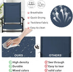 YLGJ&TIDY Folding Patio Chairs Set of 2 Stackable Outdoor Chairs with Armrests Backrest Portable Folding Chair for Patio Garden Camping Fishing Yard Lawn,No Assembly (Blue, 2 Pcs)