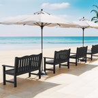 Stoog All-Weather Outdoor Benches Set of 2, Never Fade & Rust-Proof HIPS Plastic Garden Bench, 800lb Capacity, Used for Patio, Backyard, Porch, Black