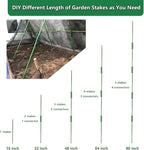 Garden Stakes Kit, 40 Sets 16 inch 0.43" in Diameter Steel Plant Stick Support (with Accessories Total 91 pcs), DIY 3ft 4ft 5ft 6ft 7ft Sturdy Tomato Stakes for Indoor & Outdoor Gardening Supplies