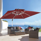 ABCCANOPY Patio Umbrella Cantilever Double Top Outdoor Offset Umbrella with 360° Rotation