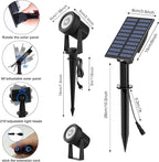 T-SUNUS Solar Spot Lights Outdoor White Christmas 4 Pack IP65 Waterproof Landscape Spotlights 6000K Separate Panel with 9.8ft Cable Auto On/Off for Flag Pond Trees Driveway Garden Pathway Halloween