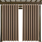 Outdoor Patio Curtain Waterproof Darkening Thermal Insulated Indoor Curtains for Bedroom, Porch, Living Room, Pergola, Cabana, W105 x L120 Extra Wide Room Divider, Camel Brown, 2 Panels