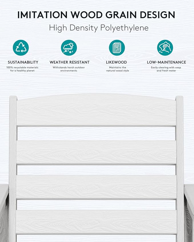 SERWALL 4 Pieces Outdoor Patio Bar Set with 9ft Umbrella, Outdoor HDPE Barstool and Table Furniture Set with Patio Umbrella, White