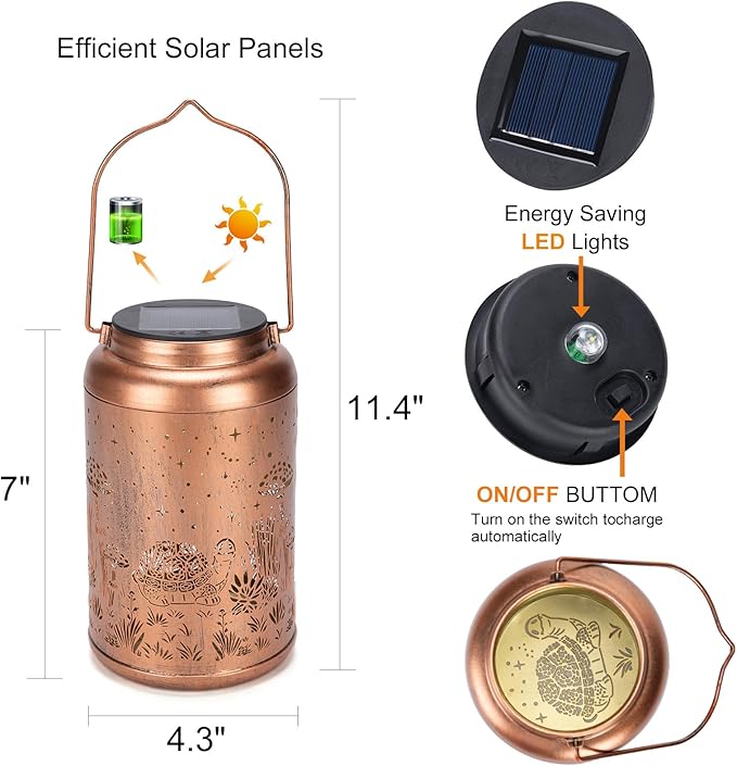 Mothers Day Gifts for Mom Grandma - Birthday Gifts for Women, Turtle Solar Lanterns Outdoor Waterproof - Tortoise Solar Lights Outdoor Hanging Garden Decor for Outside