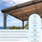 AECOJOY 14' x 8' Gazebo Outdoor Pergola for Patio, 8x14 Hard Top Lean to Gazebo Shelter Pergolas and Gazebos Clearance with Patio Roof, Large Wall-Mounted Heavy Duty Awnings for Decks, Backyard