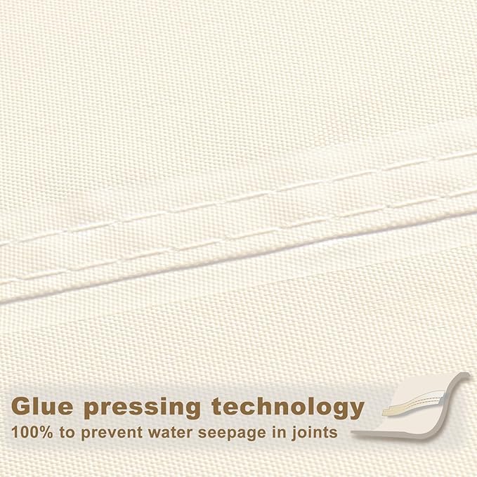 SUNNY GUARD Waterproof Sun Shade Sail 10' x 16' Cream Rectangle UV Block Sunshade for Backyard Yard Deck Patio Garden Outdoor Activities and Facility(Customized)