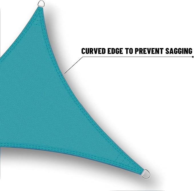 SUNNY GUARD Waterproof Sun Shade Sail 12'x18'x21.6' Turquoise Blue Right Triangle UV Block Sunshade for Backyard Yard Deck Patio Garden Outdoor Activities and Facility(Customized)