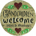 Carson Grandchildren Welcome Garden Stone, Hand-Painted Resin, 9.5 Inch