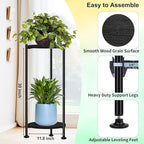 2-Pack Plant Stand Indoor Outdoor, 30'' Tall Plant Stands for Indoor Plants, Heavy Duty Indoor Plant Shelf, 2 Tier Display Rack for Living Room, Balcony, Deck, Black