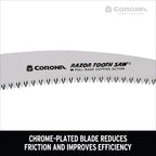 Corona Tools 14-Inch RazorTOOTH Pruning Saw | Tree Saw Designed for Single-Hand Use | Curved Blade Hand Saw | Cuts Branches Up to 8" in Diameter | RS 7395, Red/Black