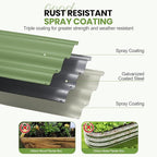 G GOOD GAIN Raised Garden Beds - 4x2x1.4ft Galvanized Planter Boxes Kit with Protective Tape & Gloves & Tools | Oval Metal Outdoor Raised Bed for Gardening Vegetables, Fruits, Flowers, Herbs, Oliver