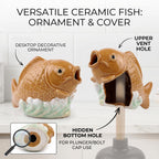 Ceramic Koi Fish Pond Spitter - Lifelike Water Fountain Spout for Small Ponds, Gardens & Pools, Style 1