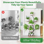 CODACE Plant Stand Indoor with Grow Lights, 6 Tiered Plant Shelf Indoor, 50" Corner Plant Stands for Indoor Plants, Lighted Tree-Shaped Plant Holder, Tall Flower Display Rack for Living Room