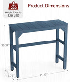 Stoog All-Weather Patio Bar Set, 3-Pieces Outdoor Bar Table and Stools Set, Counter Height Bar Stools Set of 2, Low Maintenance, for Backyard, Garden, Balcony, and Deck, Blue