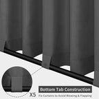 Easy-Going Outdoor Patio Curtains Detachable Tab Top Windproof Weatherproof Curtain for Cabana, Porch, Pergola and Gazebo, Tab Bottom Drape, 2 Panels, 110W x 96L inch, Gray