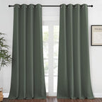 NICETOWN Blackout Curtain for Windows 120 inch Long - Window Treatment Thermal Curtain Solid Grommet Room Darkening Drape for Bedroom/Living Room (Dark Mallard, 1 Panel, W52 x L120)