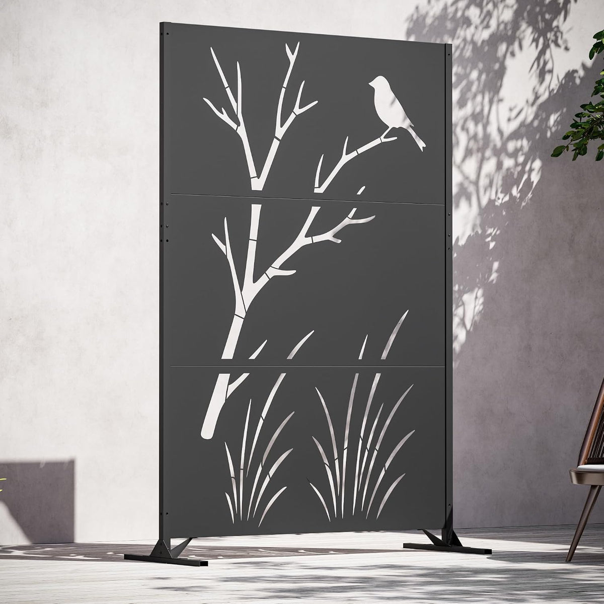 modern shade 4x6 ft metal privacy screen with, main product view