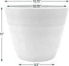 Arcadia Garden Products FM35CT Etched Pot 14x11-Cement