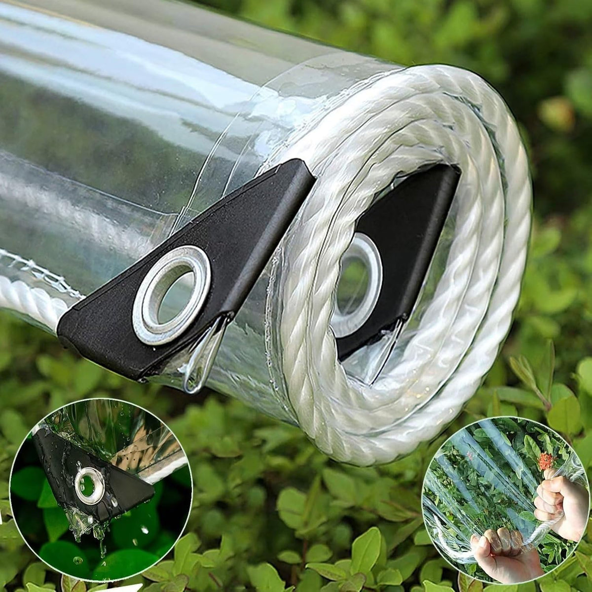 12' x22' clear waterproof tarp, pvc 14 mil, main product view