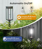 Solar Pathway Lights Outdoor, 2 Pack Bright Solar Lights Outdoor, IP65 Waterproof Solar Garden Lights Solar Powered Landscape Lighting for Yard Patio Walkway Driveway Pathway (Cool White)