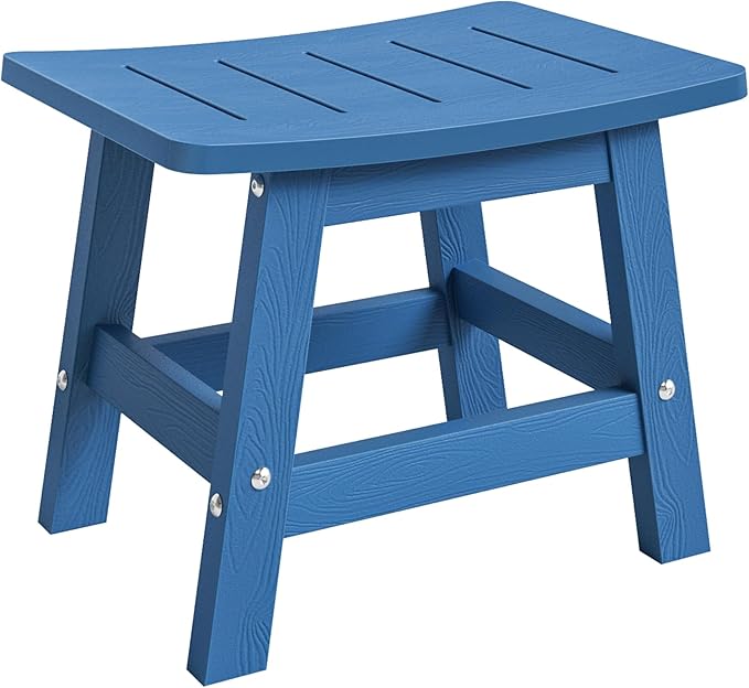 LUE BONA Outdoor Adirondack Ottomans, Footrest Footstool Set of 2, Outdoor Foot Rest for Patio, HDPS All Weather Waterproof Footrest Footstool for Adirondack Chair, Navy Blue