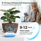 2 Pack 10 Inch Self Watering Pots - Water Level Indicator & Deep Reservoir, Mess-Free Planter for Busy People, Beginners & Gardeners, Fiddle Leaf Fig, Monstera, ZZ Plants, Indoor Outdoor Use (White)