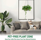 4-Pack Metal Hanging Planters for Outdoor Plants - Heavy Duty Hanging Baskets for Plants Outdoor with Chains and Long Hooks – Aesthetic Hanging Plant Holder for an Instant Indoor Gardening Decor