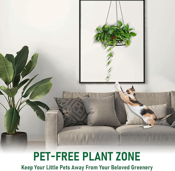 4-Pack Metal Hanging Planters for Outdoor Plants - Heavy Duty Hanging Baskets for Plants Outdoor with Chains and Long Hooks – Aesthetic Hanging Plant Holder for an Instant Indoor Gardening Decor