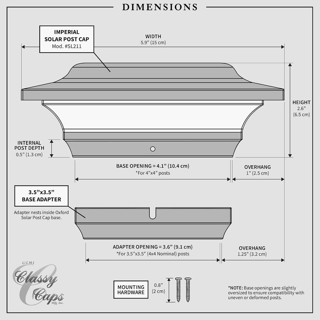 classy caps 4x4 imperial solar post cap on a desk or shelf