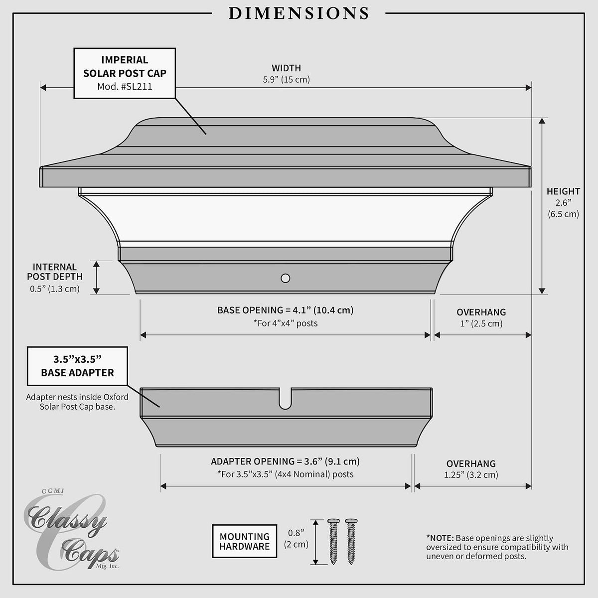 classy caps 4x4 imperial solar post cap on a desk or shelf