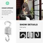 Hammock Chair Spring 3 Pcs Hammock Chair Spring Heavy Duty Metal Swing Accessory Hanging Relaxation Suspension Set