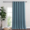 NICETOWN Room Divider Curtain 132 Inches Long, Wide Blackout Sliding Door Curtain for Bedroom, Room Darkening Privacy Window Curtain for Patio Door (1 Panel Set, Smoky Blue, 80 x 132 Inch)
