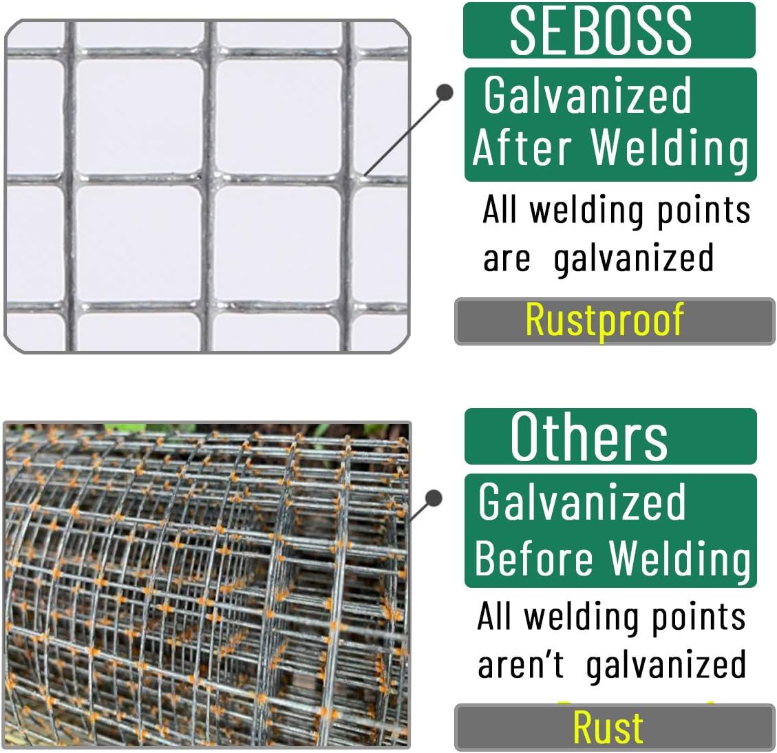 Hardware Cloth 1/2 inch Chicken Wire Fencing 48 x 100 Ft 19-Gauge | Hot-dip Galvanized After Welding, Gopher Wire, Wire Mesh Roll, Wire Cloth, and Long-Lasting Wire Fencing Use