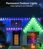 200FT Permanent Outdoor Lights for House, 2025 Smart RGB LED Outside Eaves Lights with APP Remote Control, IP67 Waterproof Outdoor Lighting Decor for Christmas Holiday, Halloween, Roof, Party, Daily