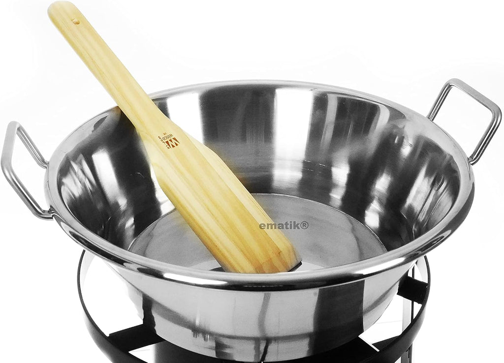 Cazo 16" Set Stainless Steel with High Pressure Burner Heavy Duty Stand and Wooden Pala Para Carnitas