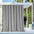 NICETOWN Patio Outdoor Curtain Waterproof Weighted Extra Wide, Grommet Vertical Blinds Thermal Insulated Blackout Outdoor Drape for Gazebo, Silver Grey, 1 Panel, 120" Wide by 95" Long