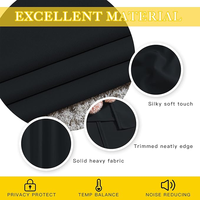 NICETOWN Black Out Sliding Door Curtain 102 inches Long, Grommet Thermal Insulated Patio Door Curtains Room Divider Drape Window Treatment for Bedroom/Living Room, 1 Panel, W80 x L102