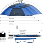 G4Free 47/54/62/68/72 Inch Automatic Open Golf Umbrella Oversize Extra Large Double Canopy Vented Windproof Waterproof Stick Umbrellas