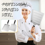 HaSteeL Griddle Metal Spatula, Large Stainless Steel Griddle Food Mover, Smash Burger Turner, Food Shovel Scraper, Ideal for Flat Top Teppanyaki Stir-frying Grilling Cooking BBQ, Dishwasher Safe, 2 PC
