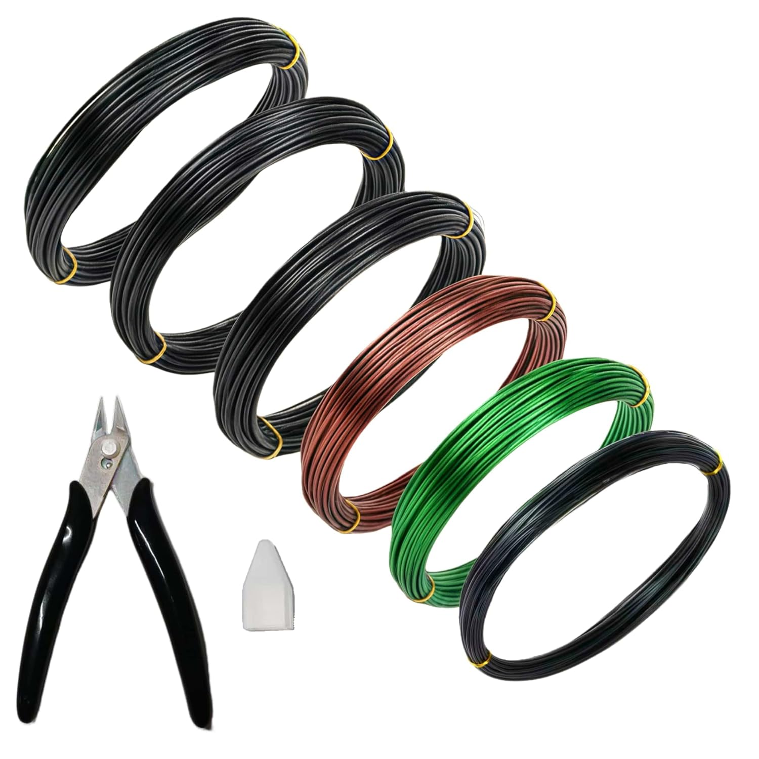 6 Roll Bonsai Training Wire Kit with Cutter, 160ft Anodized Aluminum 4Sizes | 1.0, 1.5, 2.0, 2.5mm Bonsai Wire Kit for Holding Branches & Small Trunks, for Garden & Indoor Bonsai Tree Shaping